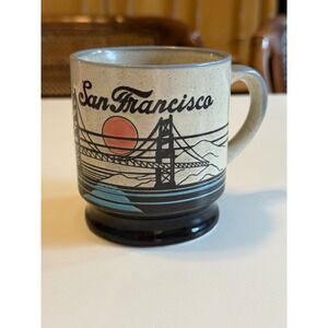 Vintage 1982 San Francisco Golden Gate Bridge Mug MICO Speckled Stoneware Cup